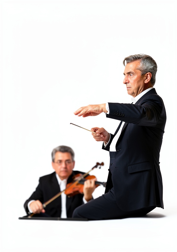 'Herbert von Karajan conducting Brahms Requiem in concert setting'