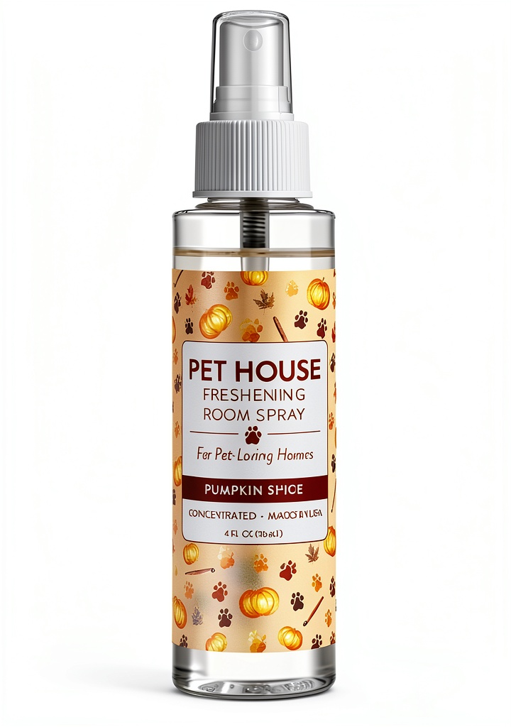 One Fur All Pet House Freshening Room Spray in use on a couch