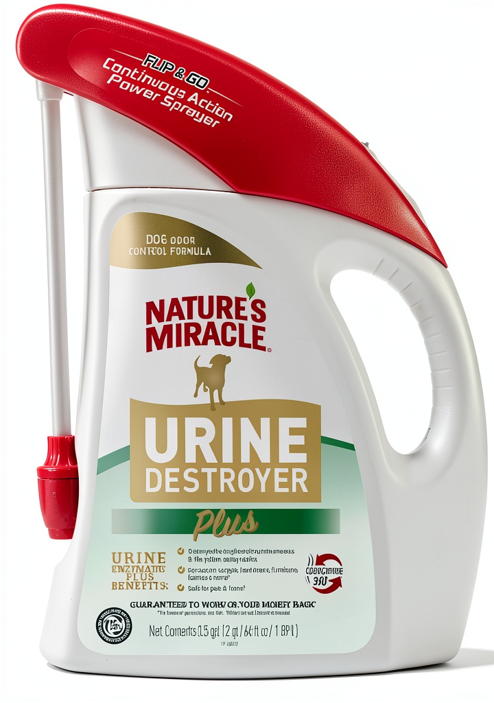 Installing Dog Urine Remover by Spectrum Brands Pet Supplies on a wooden desk