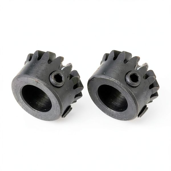 Bevel Gear 0.8 1:1 15T 6.35mm Hole - uxcell 45# Steel Black (2pcs)-2