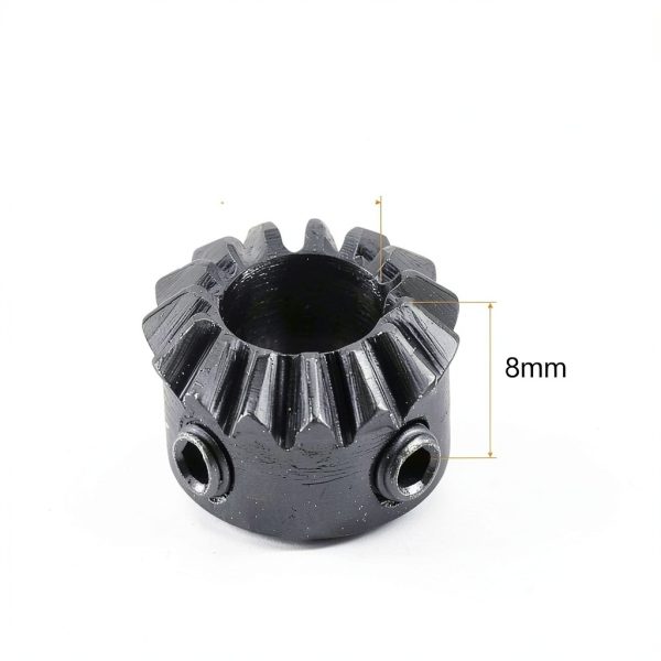 Bevel Gear 0.8 1:1 15T 6.35mm Hole - uxcell 45# Steel Black (2pcs)-1