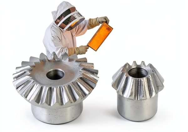 Jerliflyer 2pcs Bevel Gear Inner Diameter 10mm Outer 27mm/49mm Steering Gear, for Hardware Mechanical Rotation Honey Extractor Extracting Repair Beekeeping-3