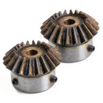 CNBTR 2PCS 20T 8mm Hole 90deg Tapered Bevel Gear Set 45# Steel-0