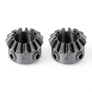 Bevel Gear 0.8 1:1 15T 6.35mm Hole - uxcell 45# Steel Black (2pcs)-0