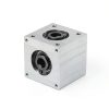 uxcell 90 Degree Right Angle Bevel Gearbox 1:1 Forward and Reverse Double Output Shaft 1 Module 20 Teeth Bevel Gear Aluminum Frame Simple Mechanical DIY Module 10mm Shaft(Bore with Keyway-4