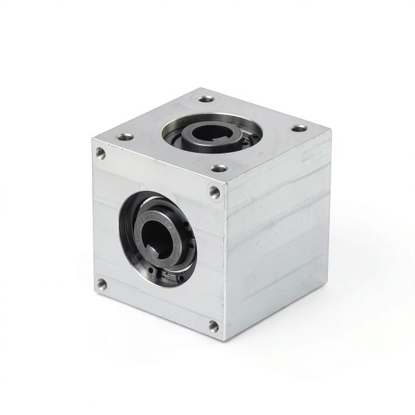 uxcell 90 Degree Right Angle Bevel Gearbox 1:1 Forward and Reverse Double Output Shaft 1 Module 20 Teeth Bevel Gear Aluminum Frame Simple Mechanical DIY Module 10mm Shaft(Bore with Keyway-4