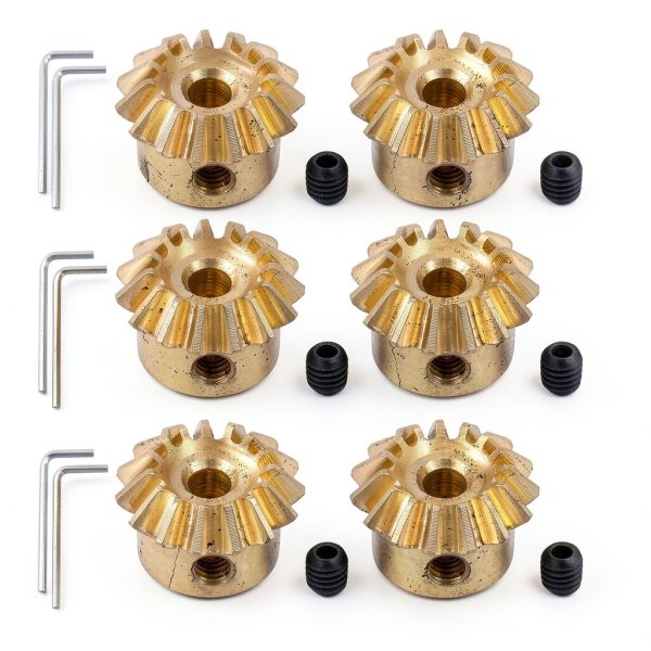 CNBTR 6PCS 0.8 Module Bevel Gears with Screws for Mechanical-0