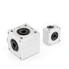 uxcell 90 Degree Right Angle Bevel Gearbox 1:1 Forward and Reverse Double Output Shaft 1 Module 20 Teeth Bevel Gear Aluminum Frame Simple Mechanical DIY Module 10mm Shaft(Bore with Keyway-1