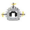 uxcell 90° Right Angle Bevel Gearbox Aluminum Frame Double Output 6mm-2