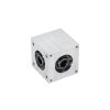 uxcell 90 Degree Right Angle Bevel Gearbox 1:1 Forward and Reverse Double Output Shaft 1 Module 20 Teeth Bevel Gear Aluminum Frame Simple Mechanical DIY Module 10mm Shaft(Bore with Keyway-2