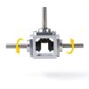uxcell Gear Box 90 Degree Right Angle Bevel Gearbox 1:1 Reversing Double Output Shaft 1 Module 20 Teeth Bevel Gear Aluminum Frame Simple Mechanical DIY Module with 8mm Shaft-2