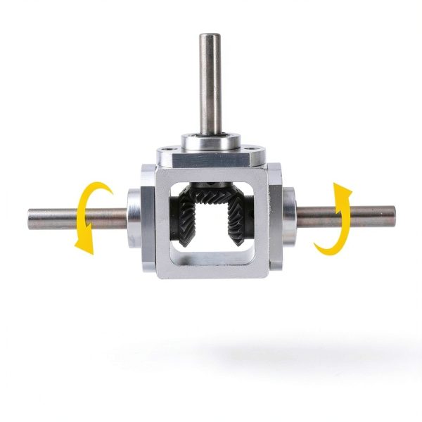 uxcell Gear Box 90 Degree Right Angle Bevel Gearbox 1:1 Reversing Double Output Shaft 1 Module 20 Teeth Bevel Gear Aluminum Frame Simple Mechanical DIY Module with 8mm Shaft-2