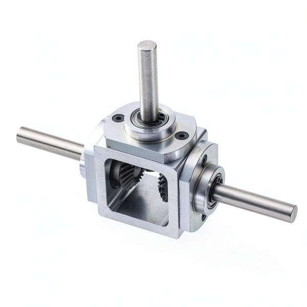 uxcell Gear Box 90 Degree Right Angle Bevel Gearbox 1:1 Reversing Double Output Shaft 1 Module 20 Teeth Bevel Gear Aluminum Frame Simple Mechanical DIY Module with 8mm Shaft-4