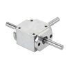 uxcell Gear Box 90 Degree Right Angle Bevel Gearbox 1:1 Forward Double Output Shaft 1 Module 20 Teeth Bevel Gear Aluminum Frame Simple Mechanical DIY Module 8mm Shaft,118x87x30mm(LxWxH)-4