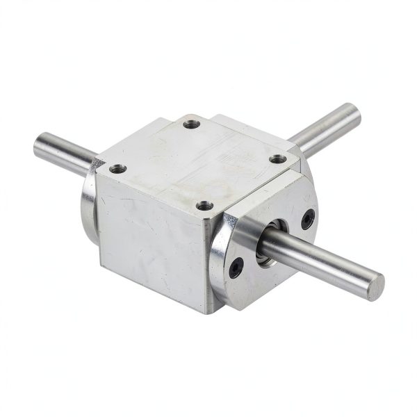 uxcell Gear Box 90 Degree Right Angle Bevel Gearbox 1:1 Forward Double Output Shaft 1 Module 20 Teeth Bevel Gear Aluminum Frame Simple Mechanical DIY Module 8mm Shaft,118x87x30mm(LxWxH)-4