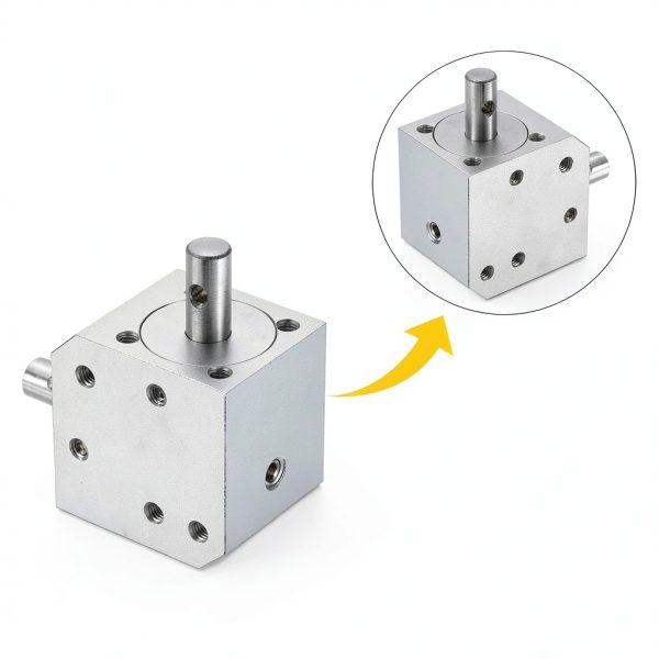 uxcell Tapered Bevel Gear Box 1:1 Double Output 8mm Shaft 20 Teeth-4