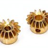 Pinion Gear 2PCS 0.8M 15T Bevel Pinion Gear 1:1 Bevel Gear 3mm 4mm 5mm 6mm 6.35mm Bore Hole 0.8 Module 15 Teeth Brass Bevel Gear M3 Screw bore Shaft (Color : 0.8M 15T, Size : 4mm Brass)-0
