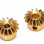 Pinion Gear 2PCS 0.8M 15T Bevel Pinion Gear 1:1 Bevel Gear 3mm 4mm 5mm 6mm 6.35mm Bore Hole 0.8 Module 15 Teeth Brass Bevel Gear M3 Screw bore Shaft (Color : 0.8M 15T, Size : 4mm Brass)-0