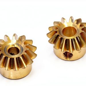 Pinion Gear 2PCS 0.8M 15T Bevel Pinion Gear 1:1 Bevel Gear 3mm 4mm 5mm 6mm 6.35mm Bore Hole 0.8 Module 15 Teeth Brass Bevel Gear M3 Screw bore Shaft (Color : 0.8M 15T, Size : 4mm Brass)-0