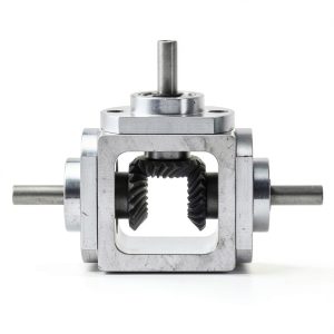 uxcell 90° Right Angle Bevel Gearbox Aluminum Frame Double Output 6mm-0
