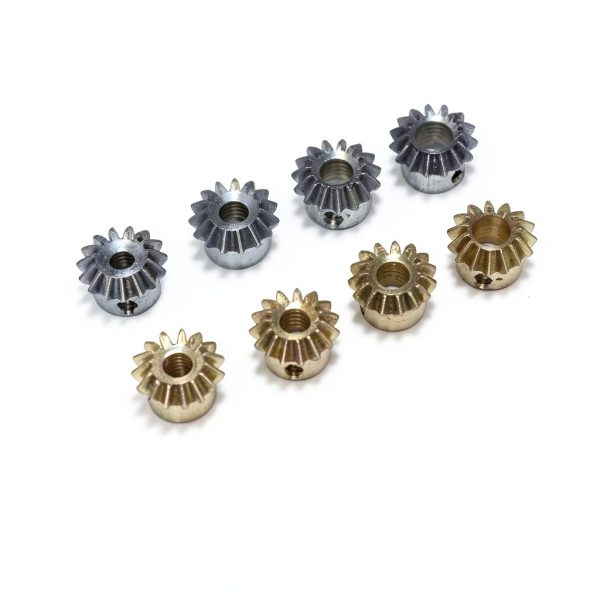 Pinion Gear 2PCS 0.8M 15T Bevel Pinion Gear 1:1 Bevel Gear 3mm 4mm 5mm 6mm 6.35mm Bore Hole 0.8 Module 15 Teeth Brass Bevel Gear M3 Screw bore Shaft (Color : 0.8M 15T, Size : 4mm Brass)-2