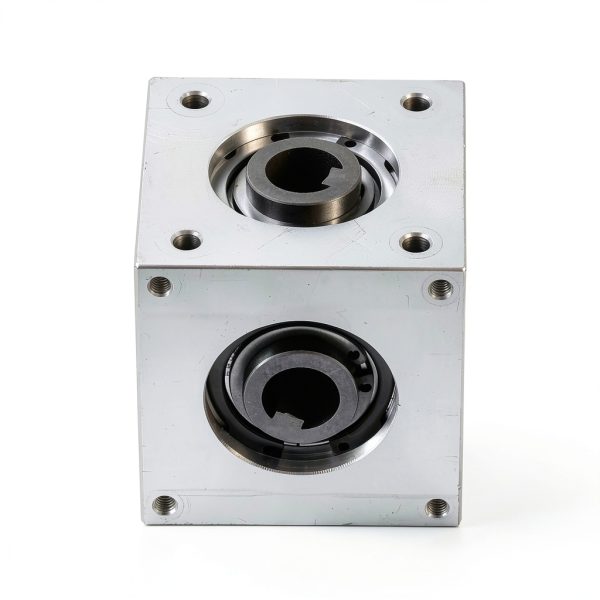 uxcell 90 Degree Right Angle Bevel Gearbox 1:1 Forward and Reverse Double Output Shaft 1 Module 20 Teeth Bevel Gear Aluminum Frame Simple Mechanical DIY Module 10mm Shaft(Bore with Keyway-5
