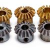 Pinion Gear 2PCS 0.8M 15T Bevel Pinion Gear 1:1 Bevel Gear 3mm 4mm 5mm 6mm 6.35mm Bore Hole 0.8 Module 15 Teeth Brass Bevel Gear M3 Screw bore Shaft (Color : 0.8M 15T, Size : 4mm Brass)-1