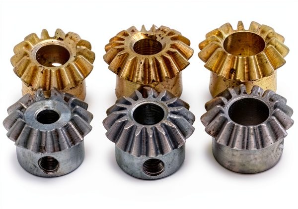 Pinion Gear 2PCS 0.8M 15T Bevel Pinion Gear 1:1 Bevel Gear 3mm 4mm 5mm 6mm 6.35mm Bore Hole 0.8 Module 15 Teeth Brass Bevel Gear M3 Screw bore Shaft (Color : 0.8M 15T, Size : 4mm Brass)-1