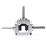 uxcell Gear Box 90 Degree Right Angle Bevel Gearbox 1:1 Reversing Double Output Shaft 1 Module 20 Teeth Bevel Gear Aluminum Frame Simple Mechanical DIY Module with 8mm Shaft-0