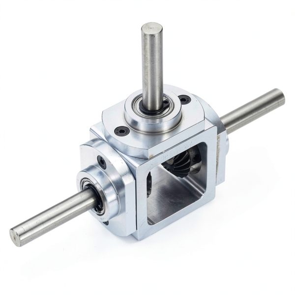 uxcell Gear Box 90 Degree Right Angle Bevel Gearbox 1:1 Reversing Double Output Shaft 1 Module 20 Teeth Bevel Gear Aluminum Frame Simple Mechanical DIY Module with 8mm Shaft-3