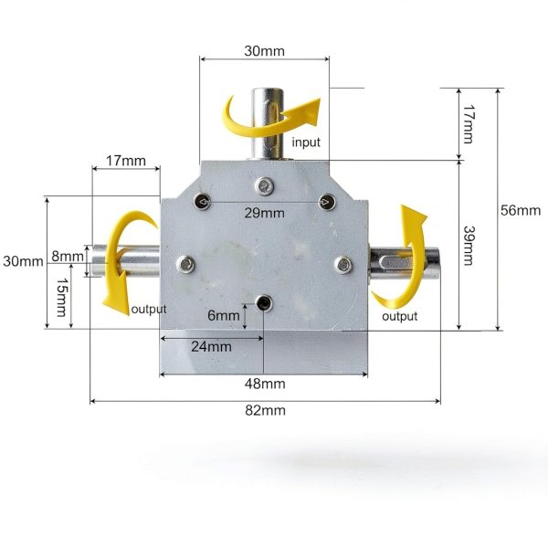 uxcell Tapered Bevel Gear Box 1:1 8mm Output Shaft Right Angle-2